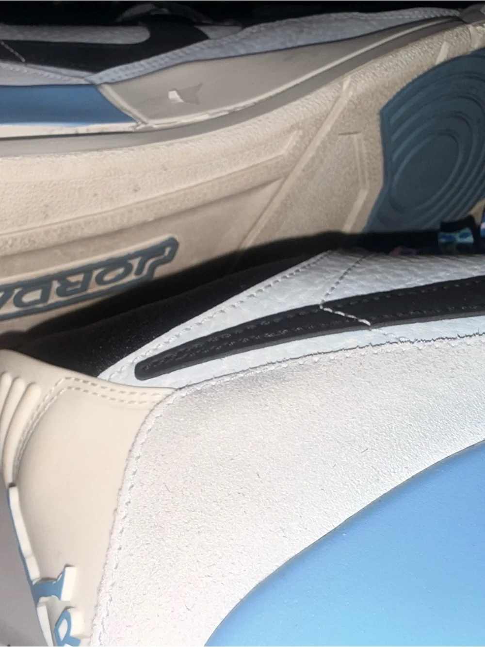 Jordan Light Blue and Black Low-Top Sneakers with Patterned Laces 312 size 12
